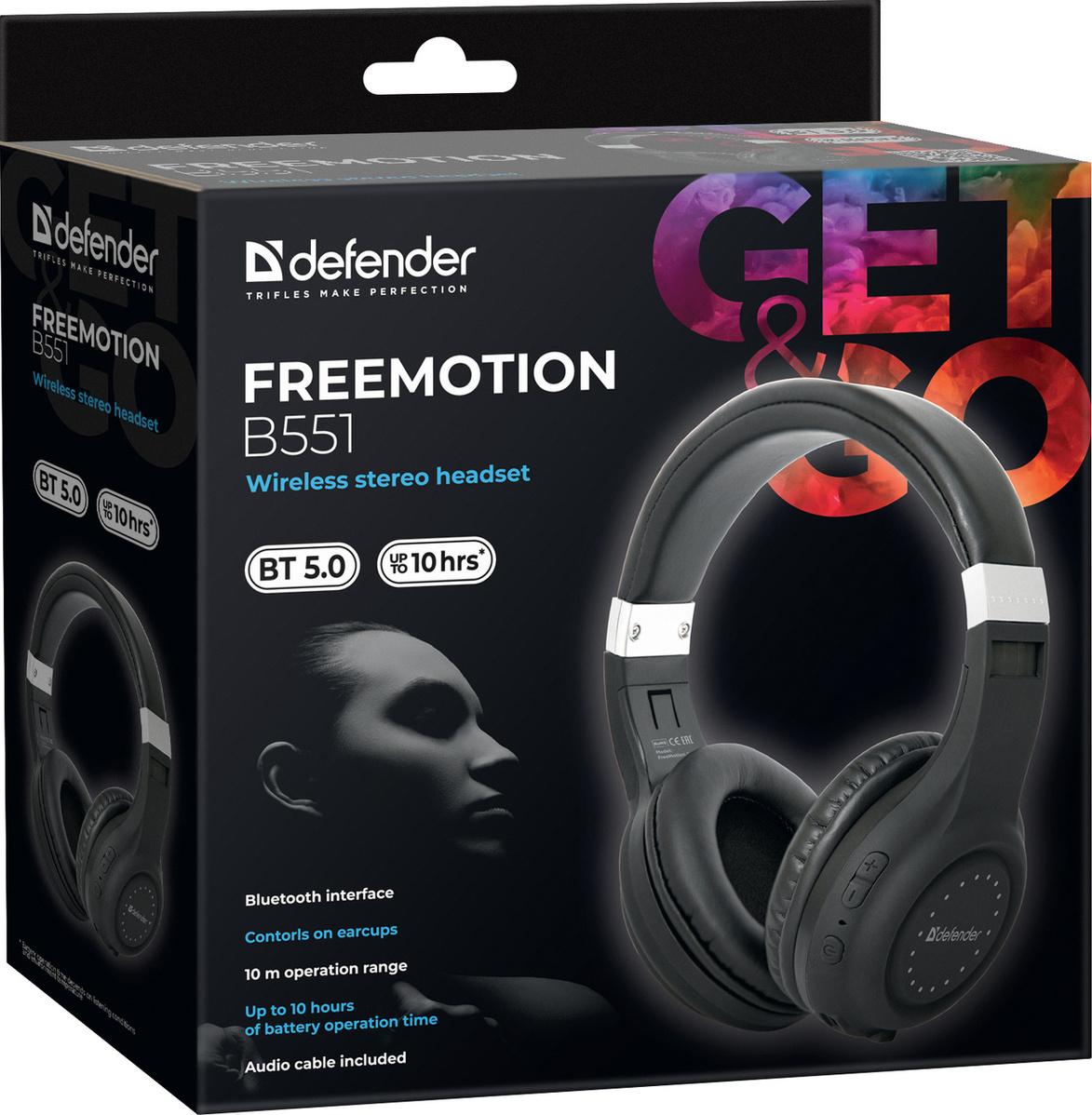 

Наушники Defender FreeMotion B551 Black [63551], FreeMotion B551