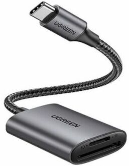 

Карт-ридер Ugreen CM401-80888 Space Gray [80888], Картридер UGREEN CM401-80888; Type-C 3.1 to SD Micro SD; металлический с проводом, Space Gray