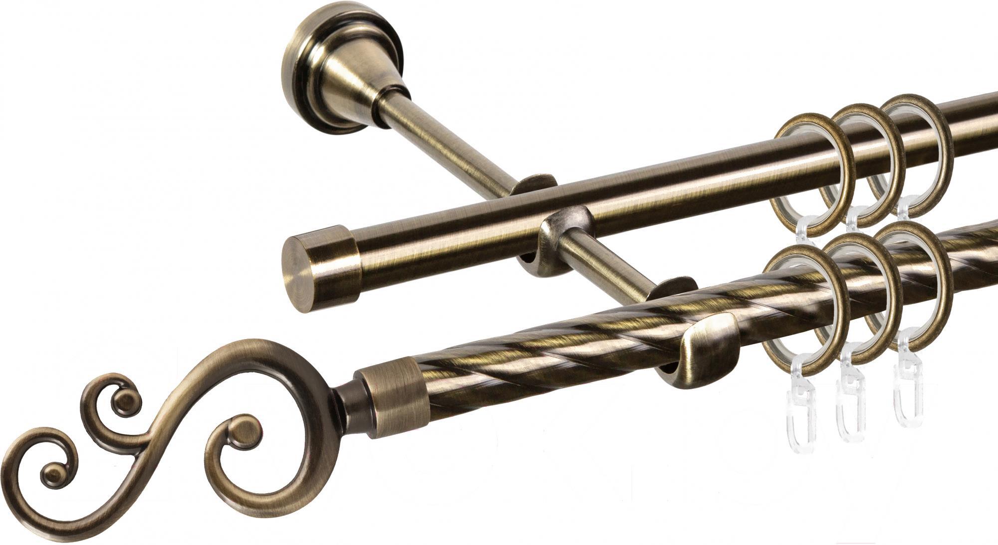 

Карниз АС ФОРОС Grace D16K/16Г + наконечники Лоза 3м антик