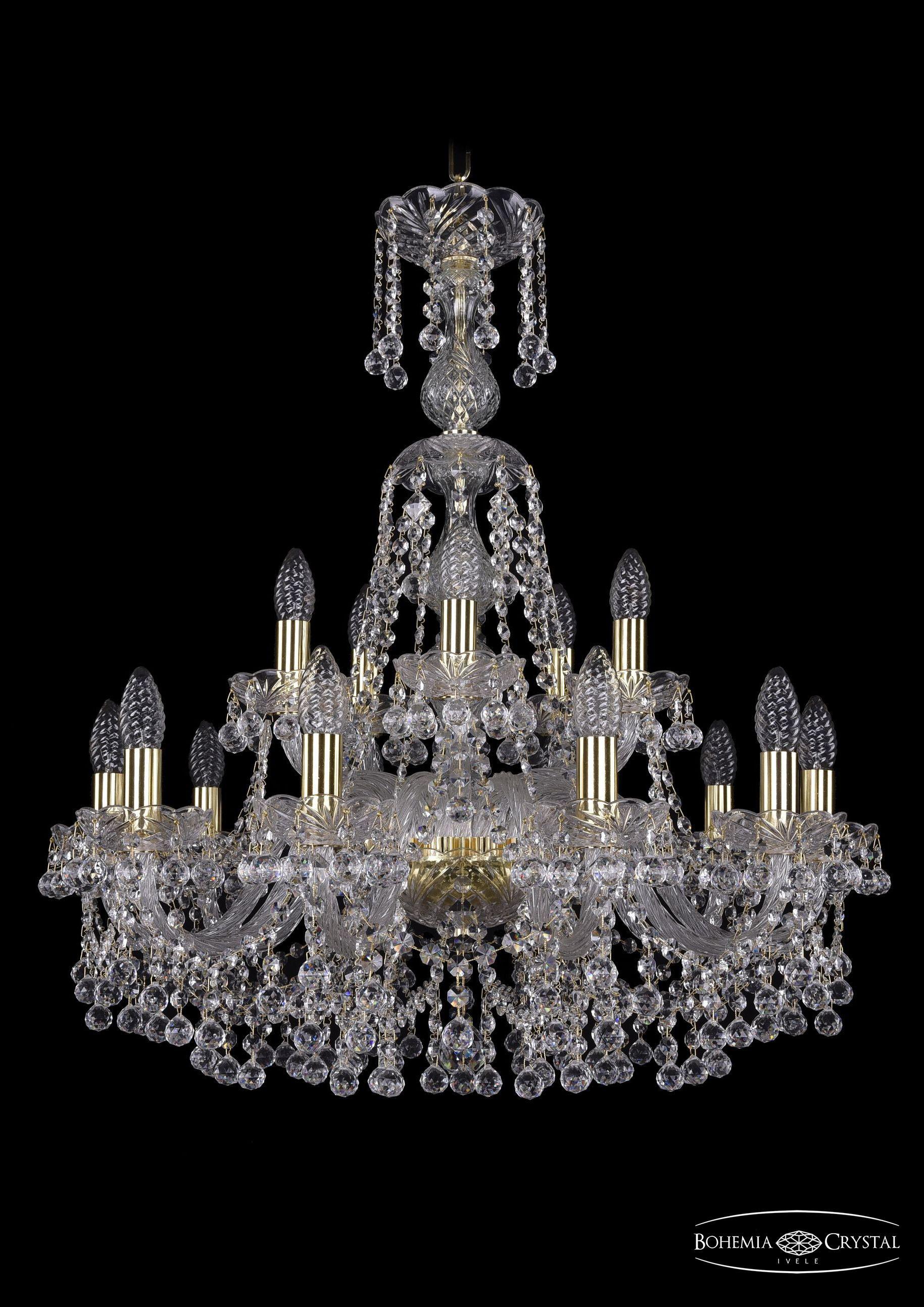 

Подвесная люстра Bohemia Ivele Crystal 1409/10+5/240/XL-77/G