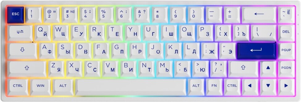 

Клавиатура Akko 3068B Plus Edition WhiteBlue 3 Modes Jelly Pink (1561217)