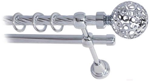 

Карниз Lm Decor Ажур 095 2р витой 16мм 4м хром, Ажур 095 2р витой 16мм 4.0м