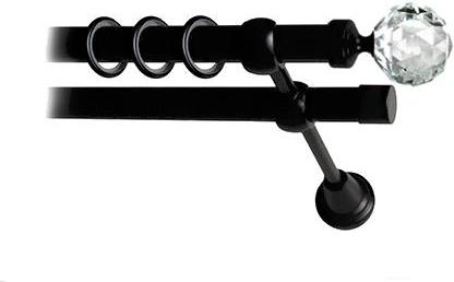 

Карниз Lm Decor Кристалл 130 2р гладкий 25/19мм 4м черный матовый, Кристалл 130 2р гладкий 25/19мм 4.0м
