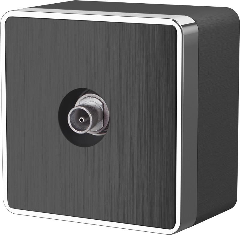 

Розетка Werkel Gallant WL15-21-01 графит рифленый