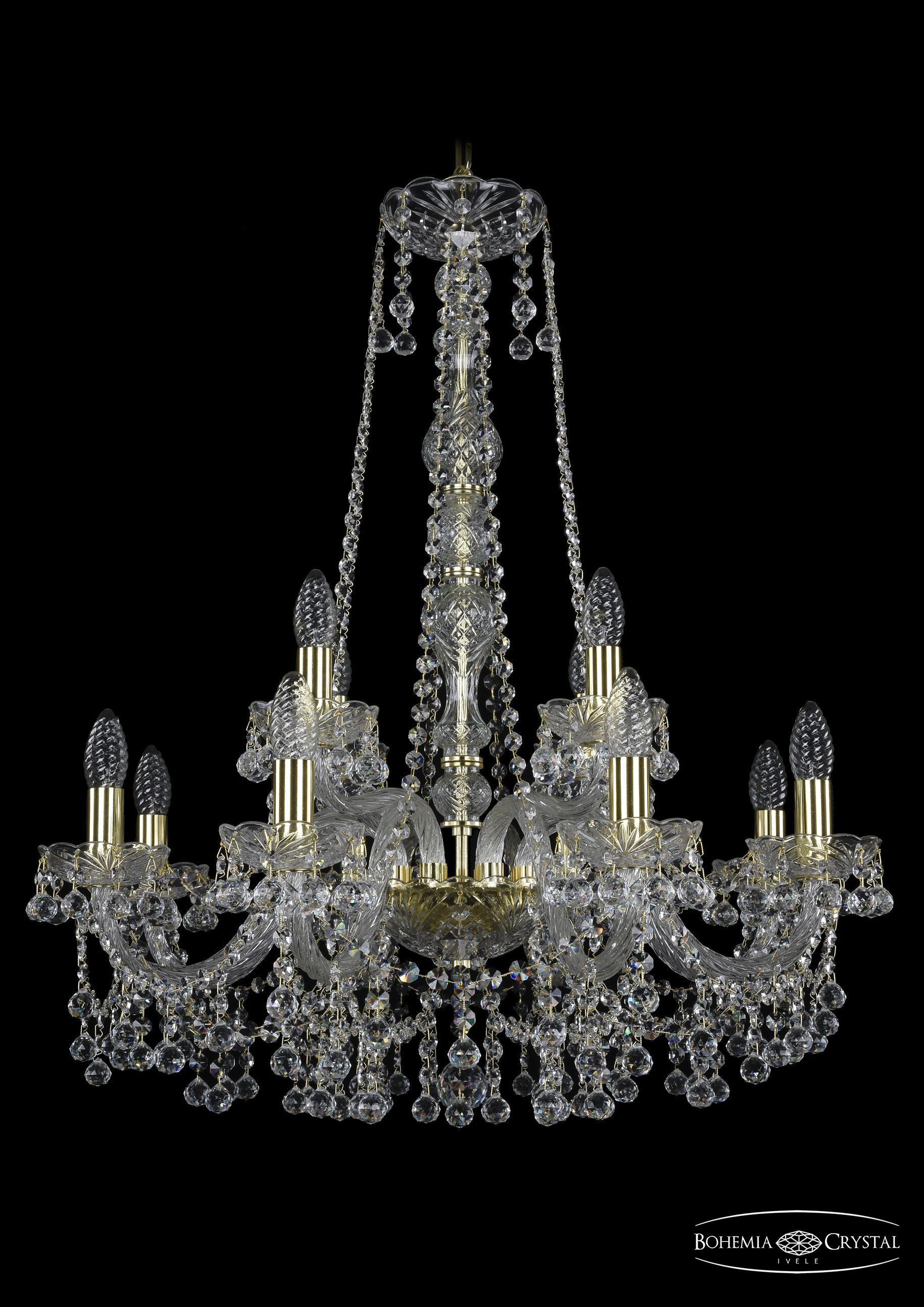 

Подвесная люстра Bohemia Ivele Crystal 1409/8+4/240/h-77/G