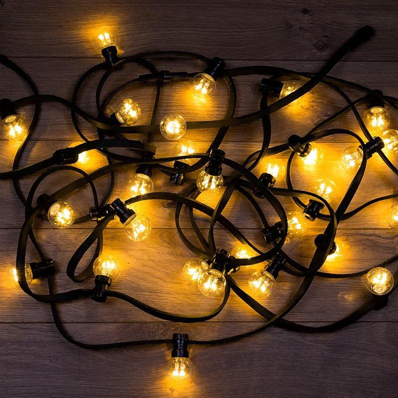 

Новогодняя гирлянда Neon-night LED Galaxy Bulb String 10 м желтый провод черный [331-321], Готовый набор: Гирлянда LED Galaxy Bulb String, 30 ламп, 10 м, в лампе 6 LED, цвет желтый