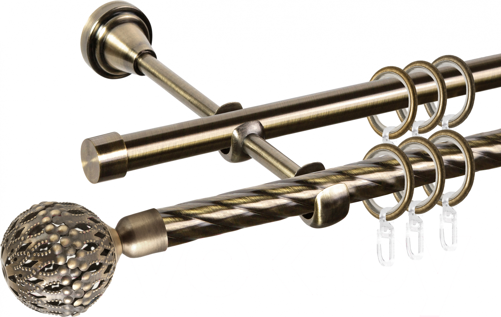 

Карниз АС ФОРОС Grace D16K/16Г + наконечники Гуидо 3м антик