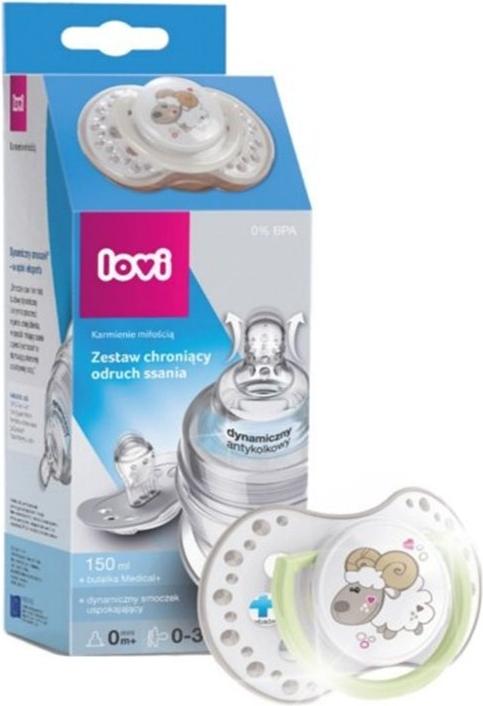 

Бутылочка для кормления Canpol Lovi Medical+ 150 мл и пустышка силиконовая Lovi NightDay [0120exp], Lovi Medical+ 150 мл и пустышка силиконовая Lovi NightDay