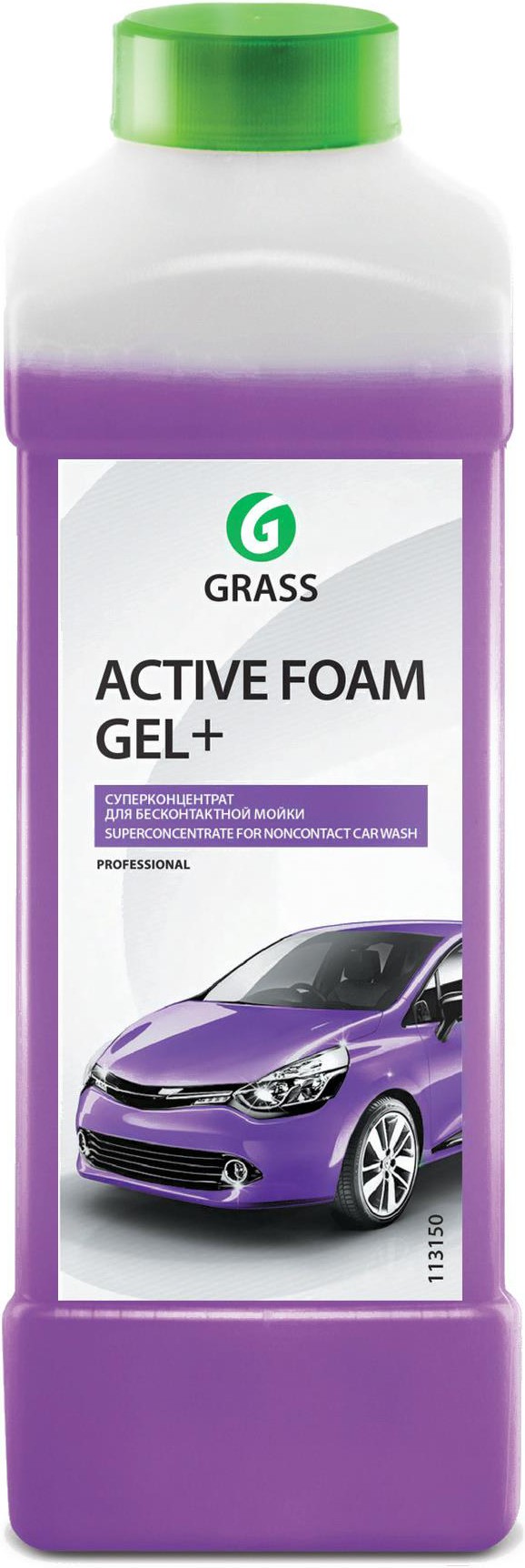 

Автошампунь Grass Active Foam Gel+ / 113180 (1кг), Очиститель для авто Grass Active Foam GEL+ Самый концентрированный 1л 113180