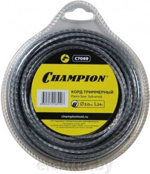 

Корд для триммера Champion Platin Saw 3.0мм*24м зубчатый (C7069)