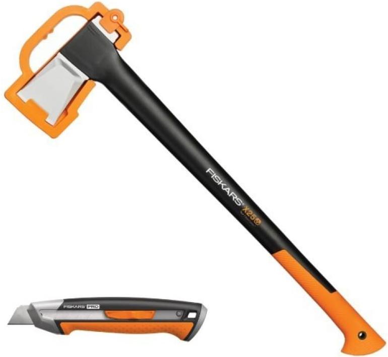 

Топор Fiskars X25 большой + нож черный/оранжевый [1057915], X25 большой + нож