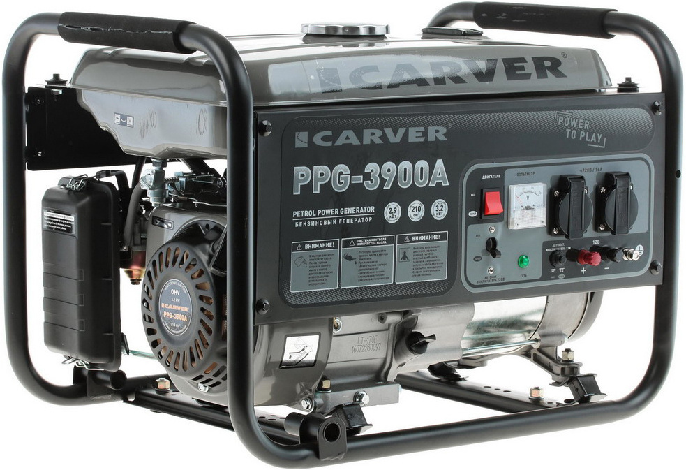 

Бензиновый генератор Carver PPG- 3900АE (01.020.00021)