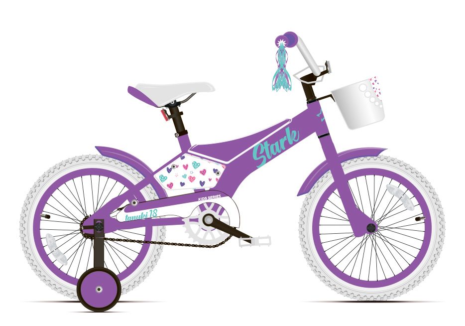 

Велосипед детский Stark Tanuki 18'' Girl 2020 фиолетовый/бирюзовый, Tanuki 18 Girl 2020 детский