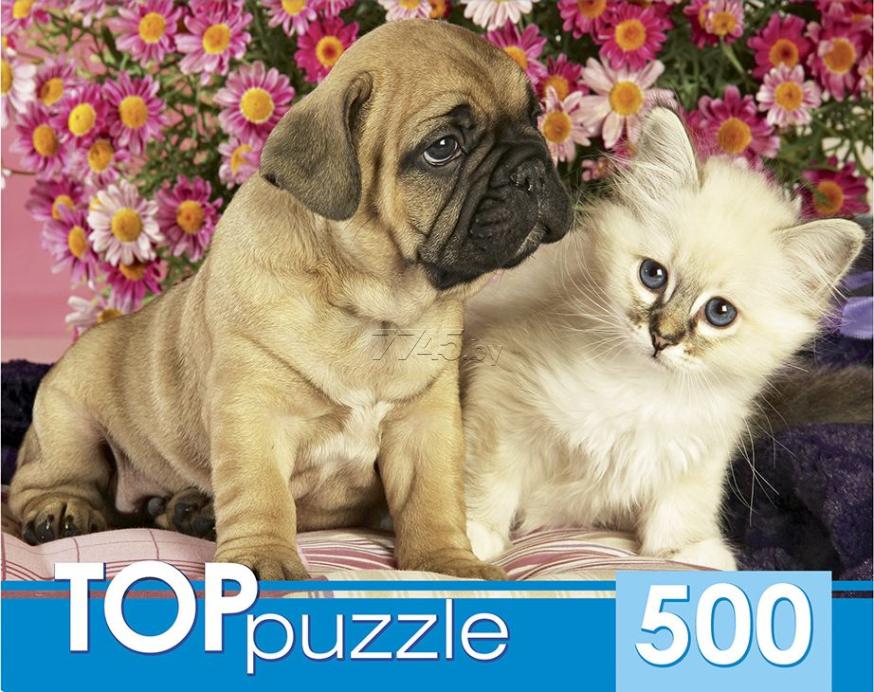 

Пазл Рыжий кот Щенок и котёнок [КБТП500-6800], Пазл Рыжий кот Щенок и котёнок КБТП500-6800