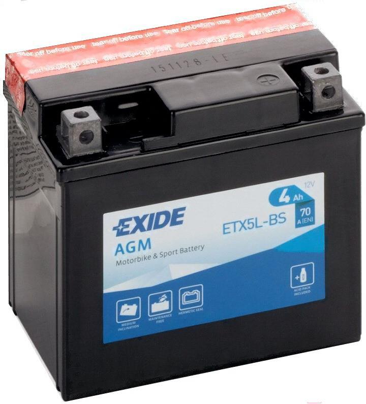 

Аккумулятор Exide ETX5L-BS 4 А/ч