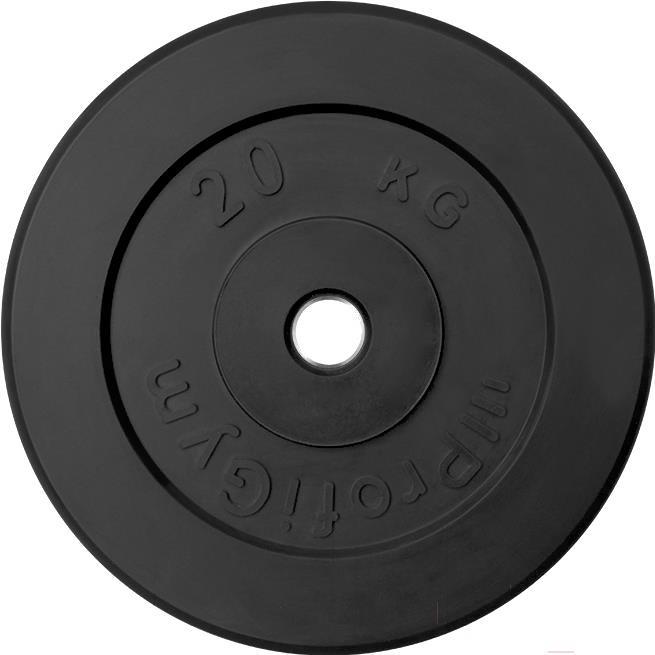 

Диск для штанги ProfiGym обрезиненный d 31 мм 20,0 кг чёрный [435], обрезиненный d 31 мм 20,0 кг