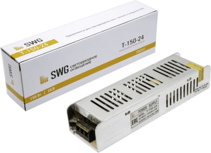 

SWG Блок питания компактный (узкий), 150 W, 24V [T-150-24], Блок питания SWG Блок питания компактный (узкий), 150 W, 24V T-150-24