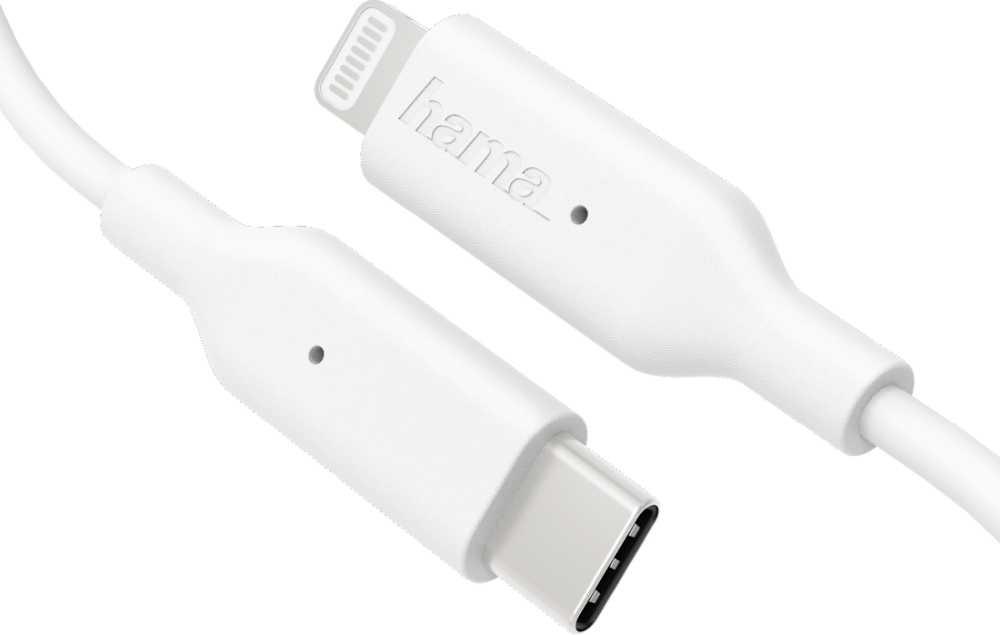 

Hama Mfi Lightning (m) USB Type-C (m) 1 м белый [00183295], Mfi Lightning (m) USB Type-C (m) 1 м