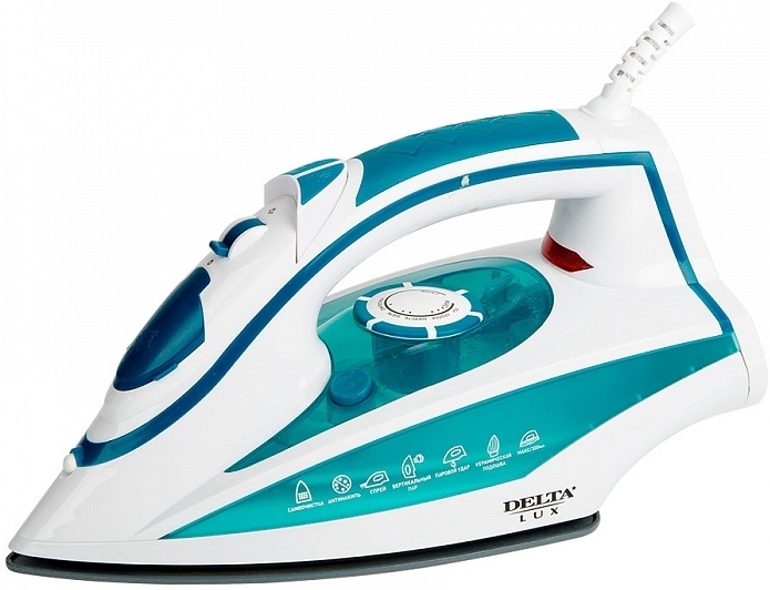 

Утюг Delta Lux DL-352 белый/бирюзовый, Утюг Delta Lux DL-352 (белый/бирюзовый)