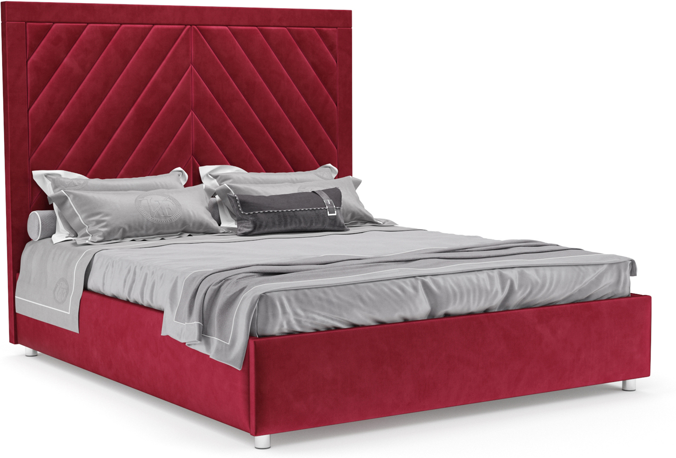 

Кровать Mebel-Ars Мишель 160 бархат красный Star Velvet 3 Dark Red (М1-13-1)