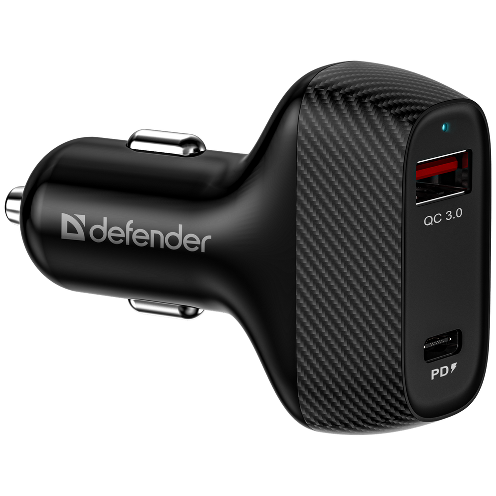 

Зарядное устройство Defender QC3.0 [83836], Автомобильное зарядное устройство Defender UCA-90 36W, USB QC3.0, Type-C/PD3.0, 83836