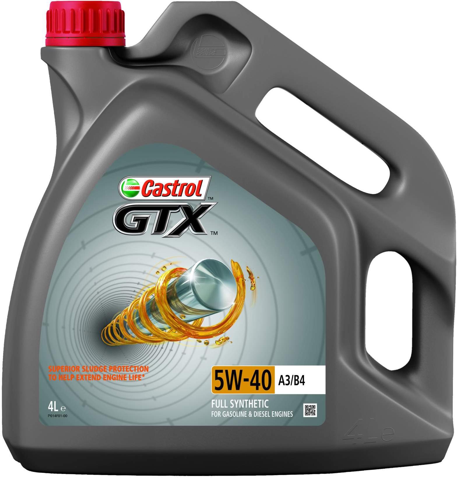

Моторное масло Castrol GTX 5W-40 A3/B4 4л [15B9F5], GTX 5W-40 A3/B4 4л