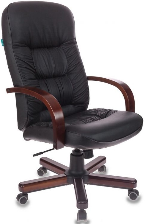 

Офисное кресло Бюрократ T-9908/WALNUT кожа черный [1019512], Офисное кресло Бюрократ T-9908 T-9908/WALNUT черный