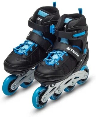 

Коньки роликовые Atemi AIS01BL L (38-41) PU72 82A ABEC-7 Carbon SB черно-синие