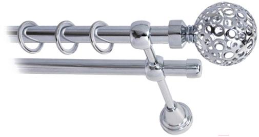 

Карниз Lm Decor Ажур 095 2р гладкий 16мм 1.6м хром, Ажур 095 2р гладкий 16мм 1.6м