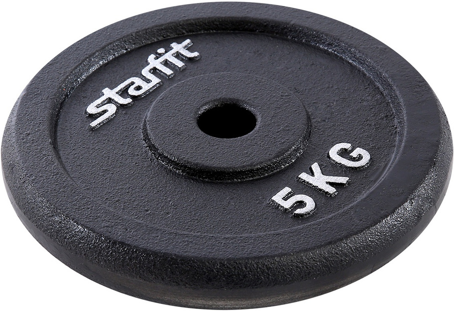 

Диск для штанги Starfit BB-204 5 кг черный, Диск для штанги Starfit BB-204 5кг черный