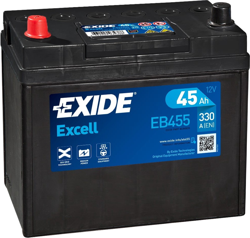 

Автомобильный аккумулятор Exide Excell EB455 45 А/ч