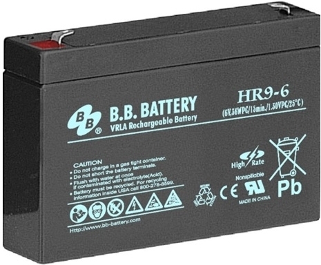 

Аккумулятор для ИБП B.B. Battery HR 9-6 (6V 9(8)Ah)