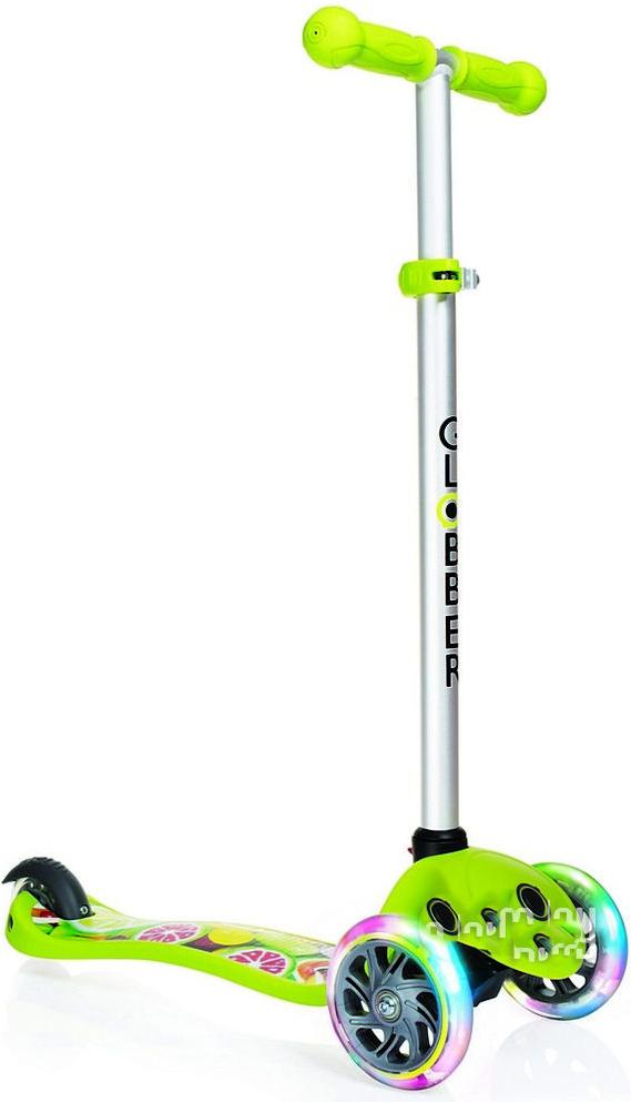 

Самокат Y-Scoo Globber Primo Fantasy Fruitiness со светящимися колесами Lime Green, Globber Primo Fantasy Fruitiness со светящимися колесами