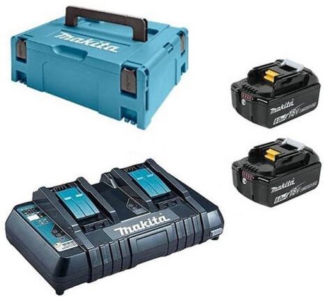 

Комплект Makita аккумулятор 18.0 В BL1830B 2 шт. + зарядное устройство DC18RD + кейс MAKPAC (196941-7KA1)