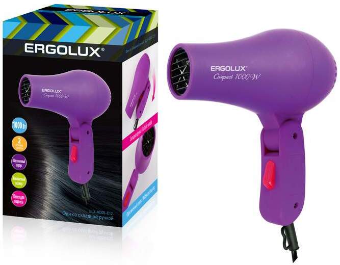 

Фен Ergolux ELX-HD05-С12 фиолетовый, Фен Ergolux ELX-HD05-C12