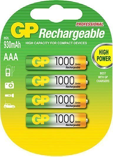 

Аккумуляторы GP AAA 1000mAh 4 шт. (100AAAHC), AAA 1000mAh 4 шт.