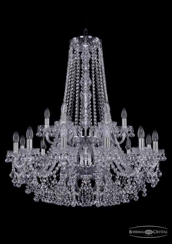 

Подвесная люстра Bohemia Ivele Crystal 1409/12+6/300/h-94/2d/Ni