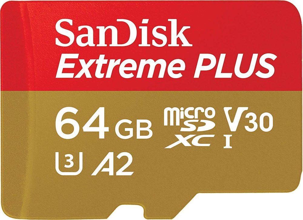 

Карта памяти SanDisk Extreme Plus microSDXC 64GB + SD Adapter + Rescue Pro Deluxe 170MB/s A2 C10 V30 UHS-I U3 [SDSQXBZ-064G-GN6MA], Extreme Plus microSDXC 64GB + SD Adapter + Rescue Pro Deluxe 170MB/s A2 C10 V30 UHS-I U3