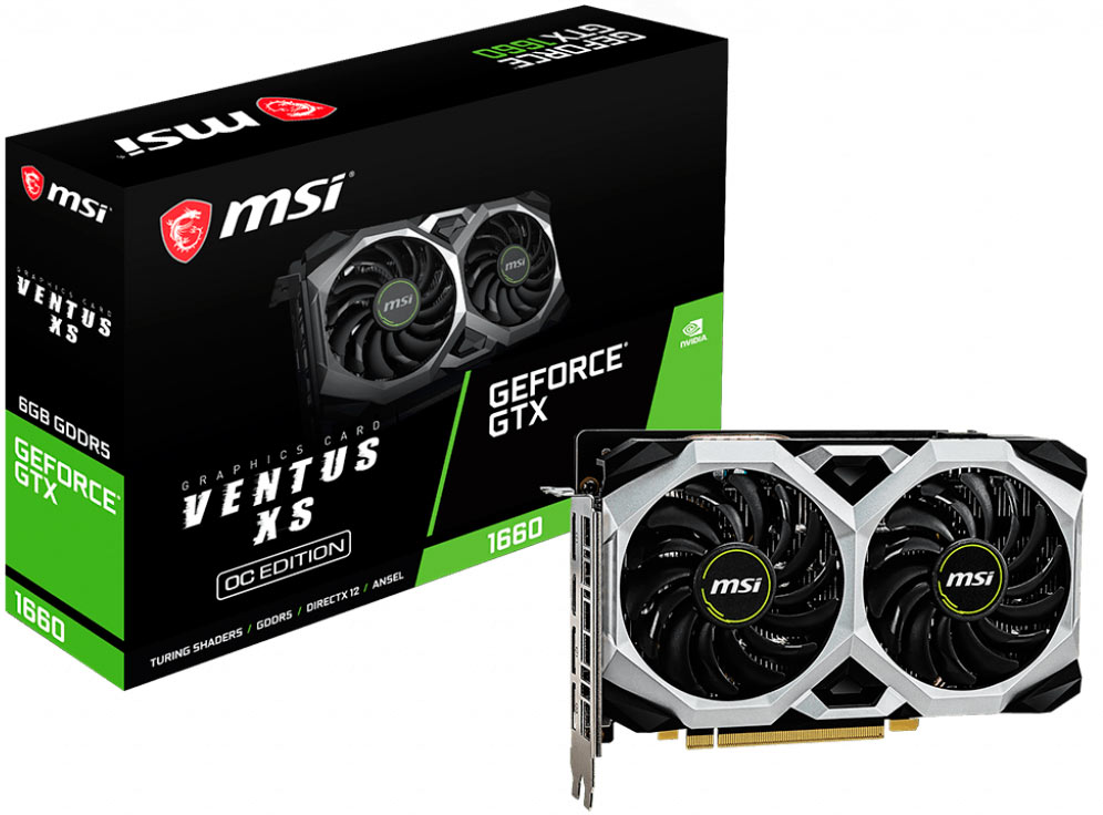 

Видеокарта MSI GeForce GTX 1660 6Gb [GTX 1660 VENTUS XS 6G OC], GeForce GTX 1660 6Gb