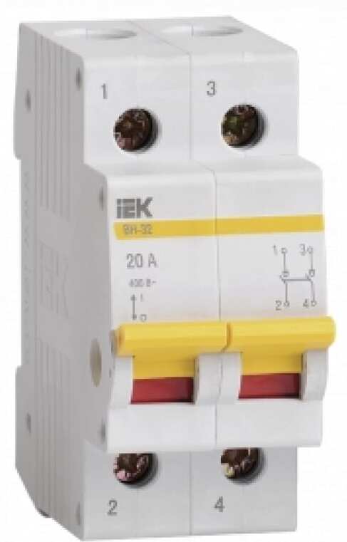 

Выключатель нагрузки IEK ВН-32 2Р 20А [MNV10-2-020], Выключатель нагрузки IEK ВН-32 2Р 20А MNV10-2-020
