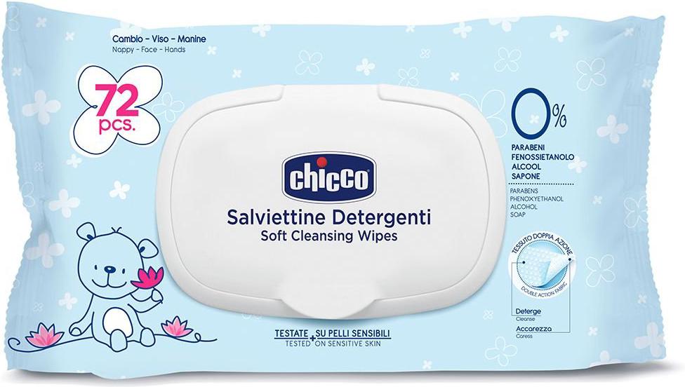 

Влажные салфетки Chicco очищающие 72 шт 340624010 [00009163000000], очищающие 72 шт 340624010