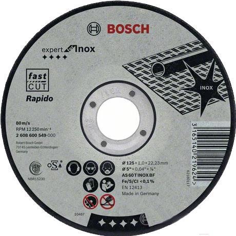 

Отрезной круг Bosch Inox 2.608.600.549, 125х1.0х22мм Expert for Inox