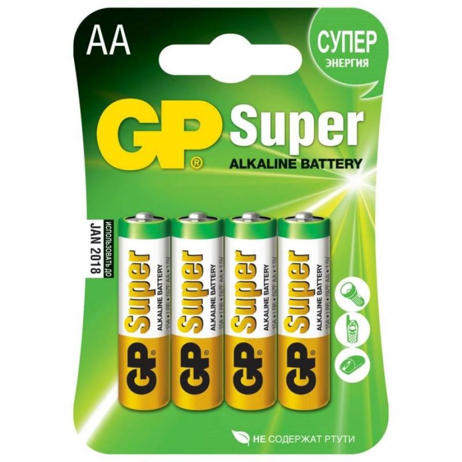 

Батарейка, аккумулятор, зарядное GP Super Alkaline 15A LR6 AA 4шт, Батарейка GP Super Alkaline 15A LR6 AA 4шт GP 15A-BC4