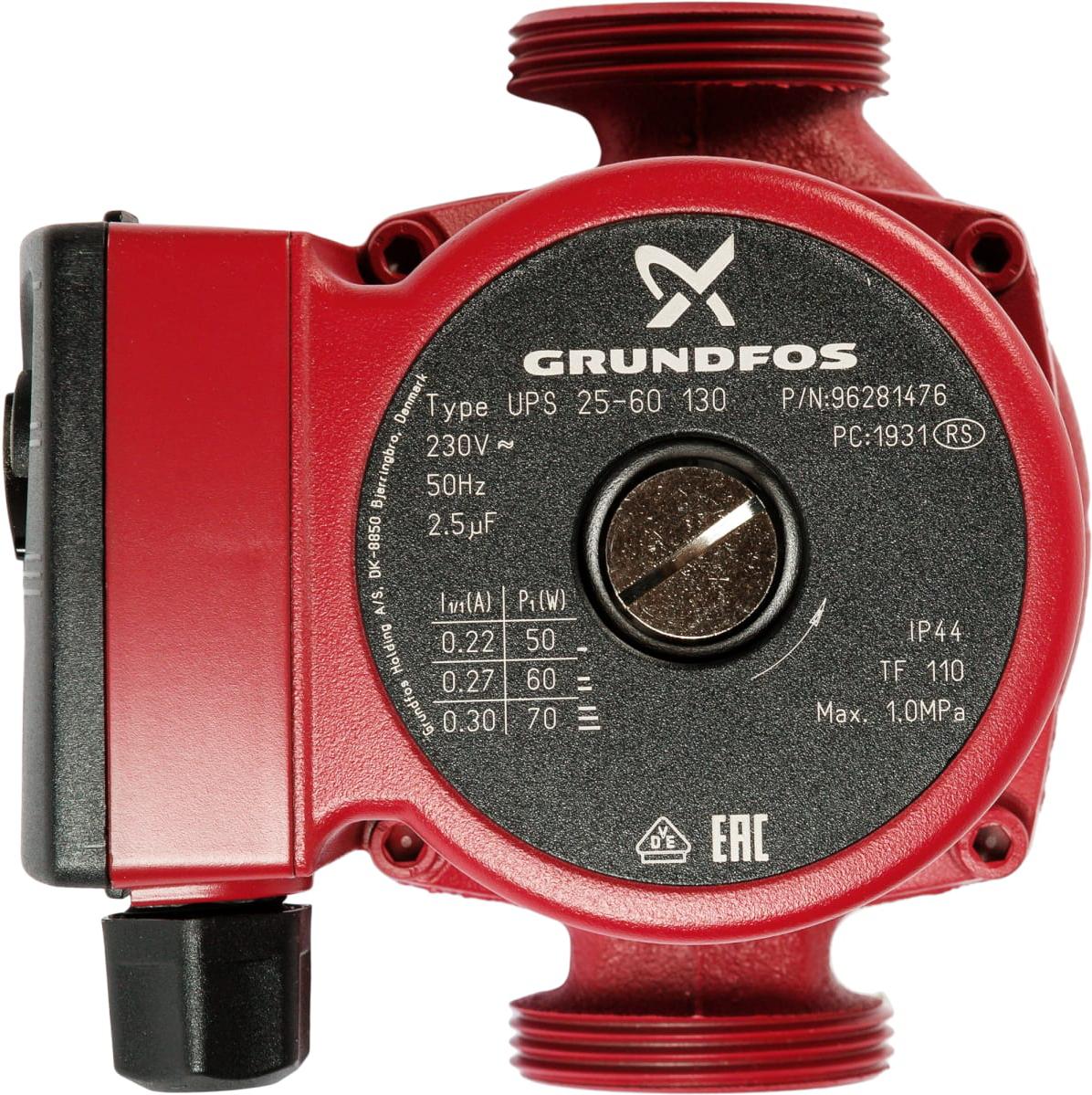 

Циркуляционный насос Grundfos UPS 25-60 130 (96281476), UPS 25-60 130