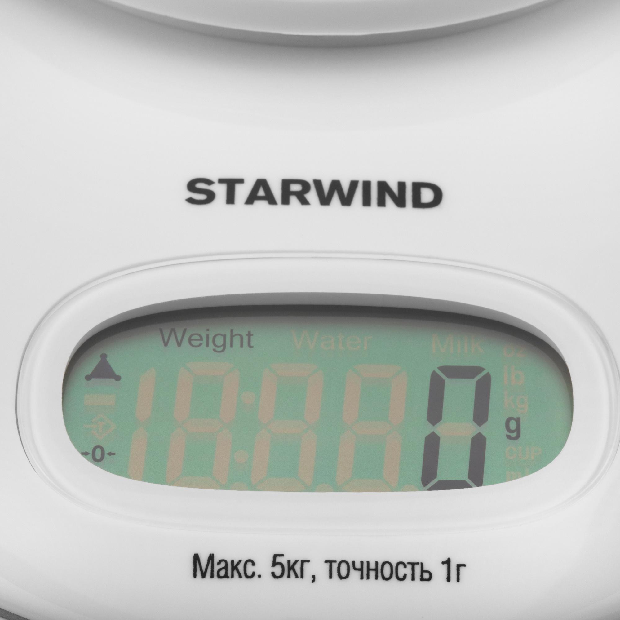

Кухонные весы StarWind SSK4171 белый, SSK4171