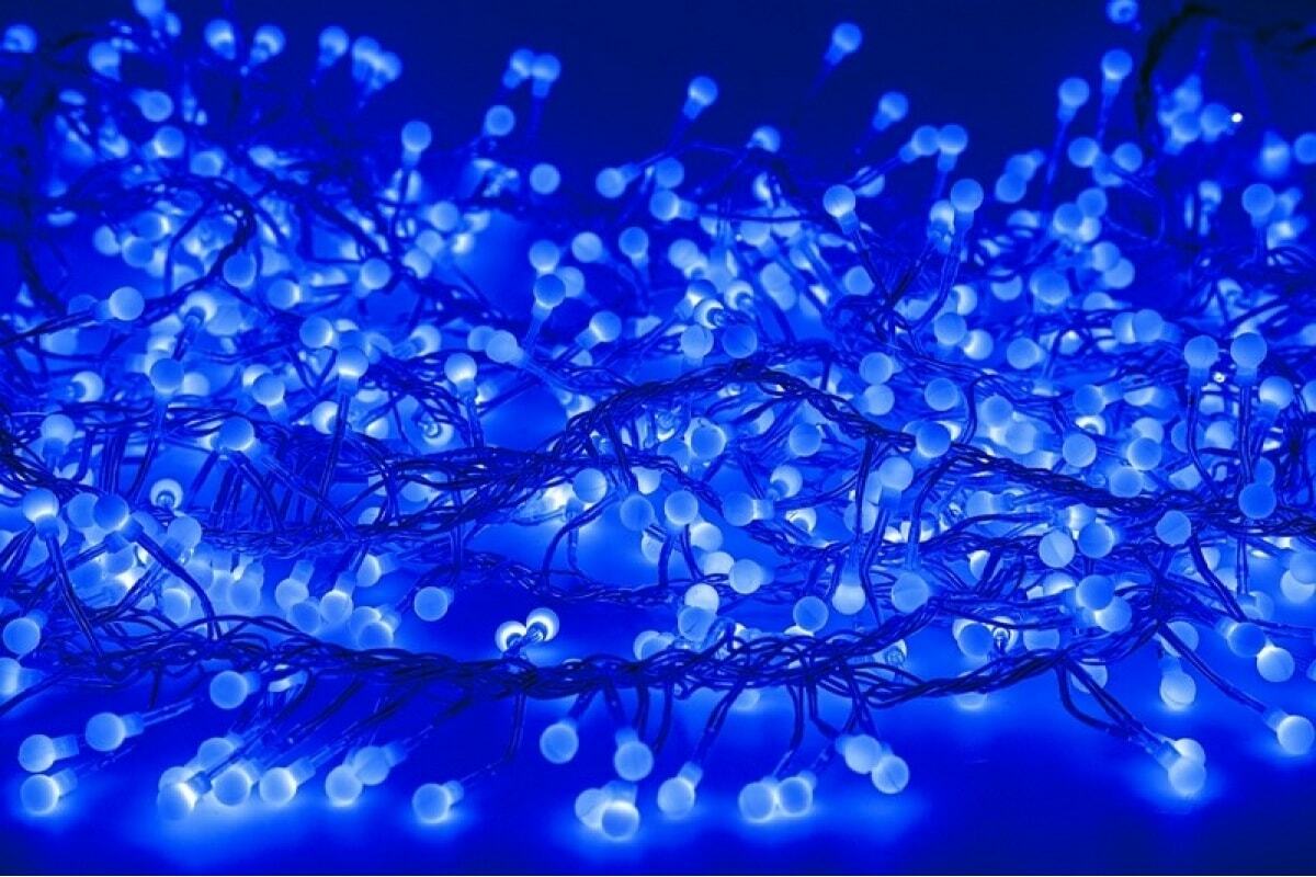 

Новогодняя гирлянда Neon-Night Мишура LED 3 м синий [303-603], Гирлянда Мишура LED 3 м 288 диодов, цвет синий