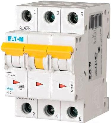 

Выключатель Eaton PL7 3P 25A С 10кА 3М [263411], PL7 3P 25A С 10кА 3М