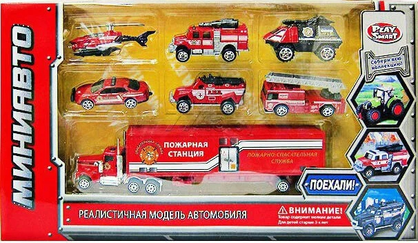 

Набор игрушечной техники Play Smart Миниавто Пожарные 6385-4, Миниавто Пожарные 6385-4