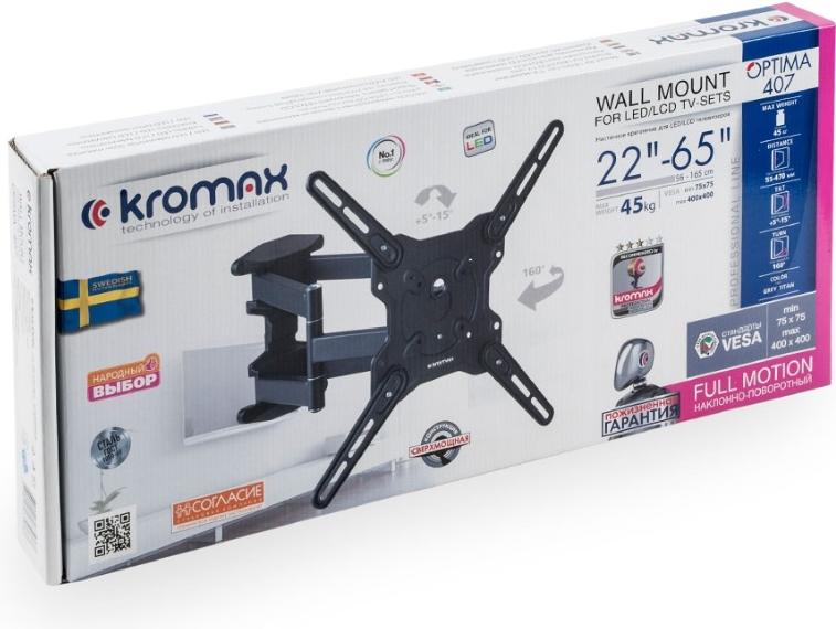 

Кронштейн Kromax Optima 407 Black, Optima 407