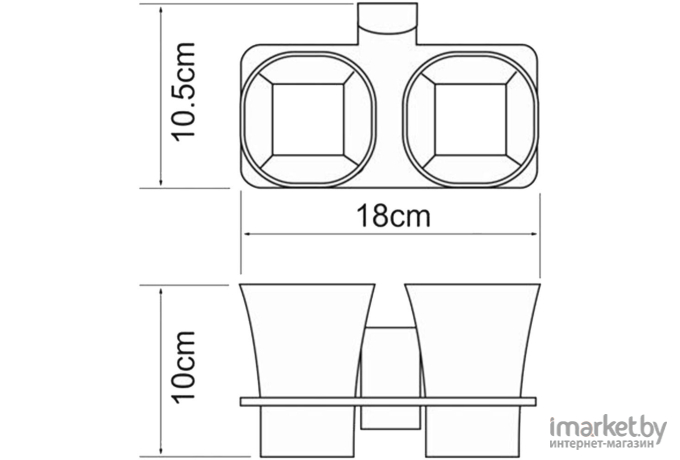 Стакан для зубных щеток Wasserkraft Leine K-5028D